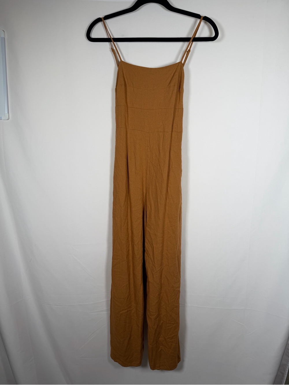 Audrey‎ Parks / Francesca’s Brown Linen Blend Tie Back Jumpsuit